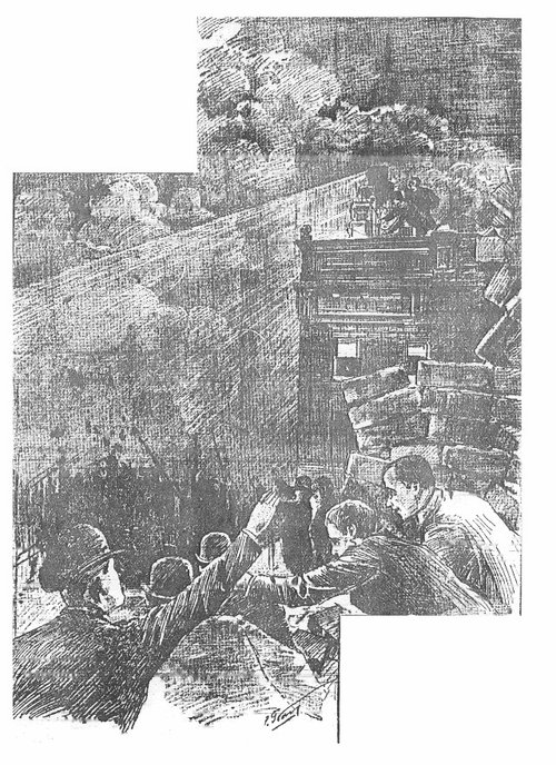 H.G. Wells War of the Worlds: Crowd Flees Martian Heat-Ray, c.1906