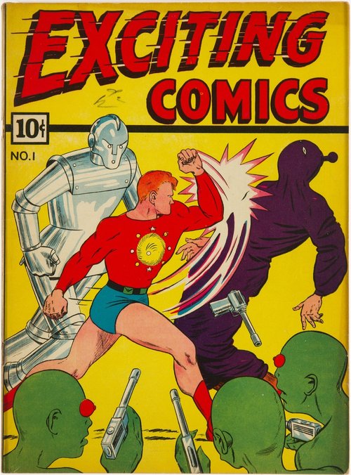 Exciting Comics No. 1 – Robot, Hero & Green Aliens Brawl, 1940