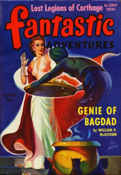 Genie of Bagdad – Fantastic Adventures June 1940s Pulp Cover