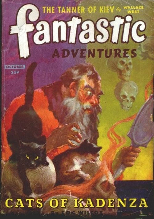 Cats of Kadenza – Fantastic Adventures Oct. 1940s Sorcerer Cover