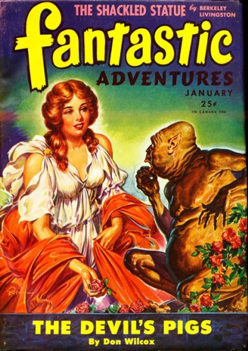 Beast Suitor & Beauty: Fantastic Adventures Jan Cover, 'Devil's Pigs'