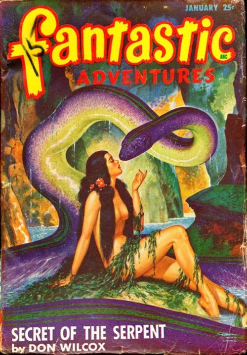 Fantastic Adventures 'Secret of the Serpent' Cover, January 1948