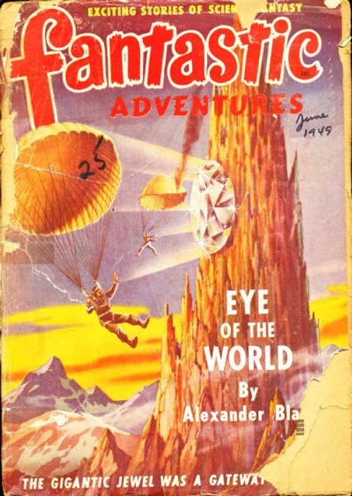 Parachuting into the Giant Crystal Gateway – Fantastic Adventures June 1949