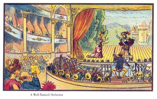 En L'An 2000: Automated Orchestra of the Future, c.1900 French Chromolithograph