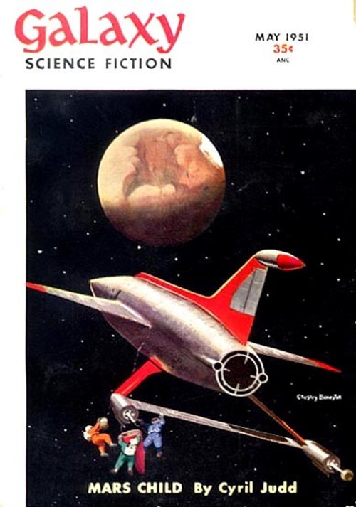 Chesley Bonestell's Mars Orbit Spacecraft, Galaxy Science Fiction May 1951