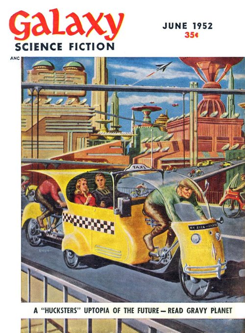 Emsh's Human-Powered NYC Taxi, Galaxy Science Fiction June 1952