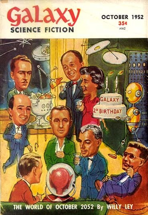 Galaxy Science Fiction 2nd Birthday Party Caricature Cover, October 1952