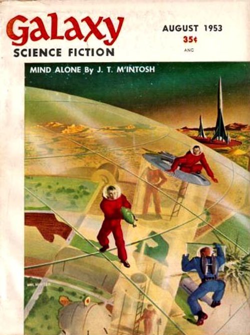Galaxy Science Fiction Aug 1953 – Dome City Spacewalkers Cover Art