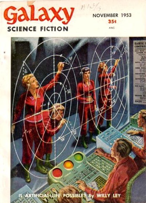 Galaxy Science Fiction Nov 1953 — Space Control Room Radar Tracking Cover
