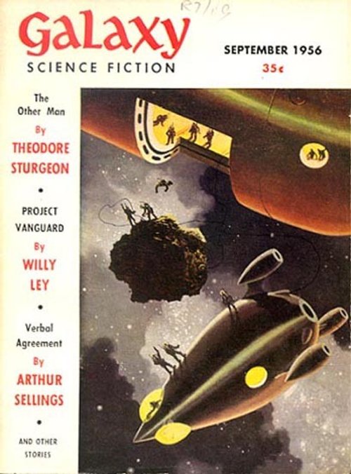 Asteroid Mining Spacewalk, Galaxy Science Fiction Cover, September 1956