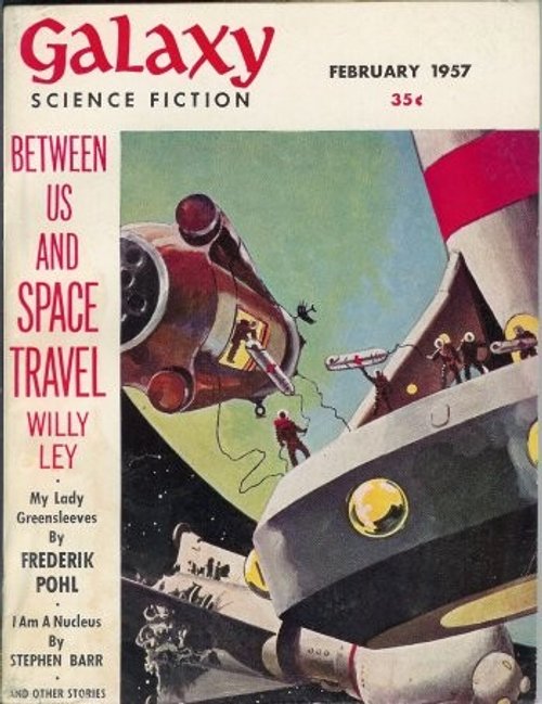 Galaxy Science Fiction Feb 1957 – Orbital Docking Spacewalk Cover