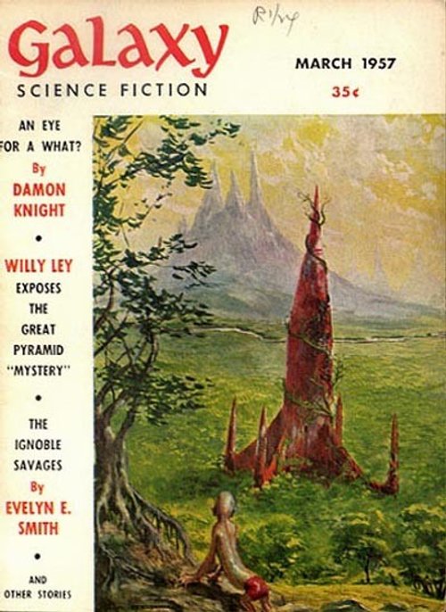 Meditating Alien on Crimson World, Galaxy Science Fiction March 1957