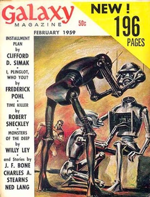 Sinister Robots Loom Over Humans — Galaxy Magazine Cover, February 1959