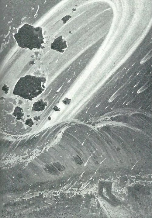 Meteor Storm and Tidal Wave Catastrophe – Victorian Cosmic Disaster Art