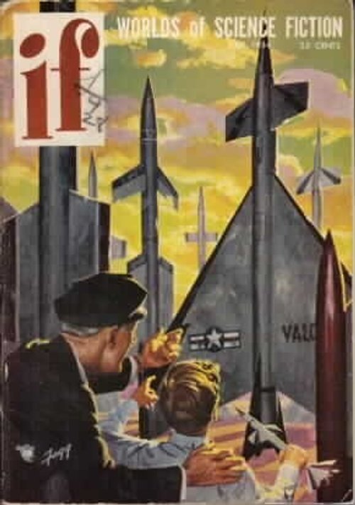 If Worlds of Science Fiction Cover: Rocket Arsenal with USAF Officer, Early 1950s