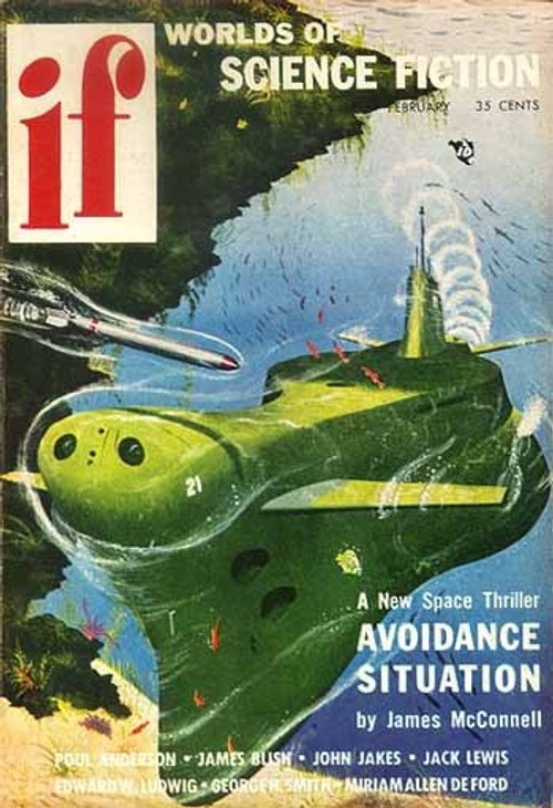 Amphibious Battle Tank Under Fire, If Worlds of Science Fiction Feb 1960