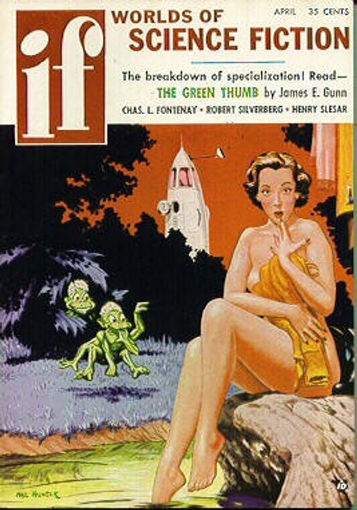 If Worlds of Science Fiction April 1956 — Alien Encounter Cover