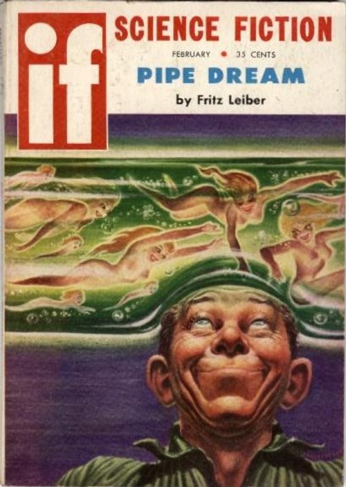 If Science Fiction Feb 1953 – Fritz Leiber's 'Pipe Dream' Fantasy Cover