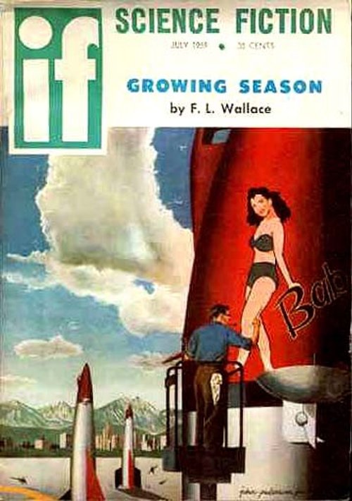 IF Science Fiction July 1955 – 'Growing Season' Rocket Pin-Up Cover Art