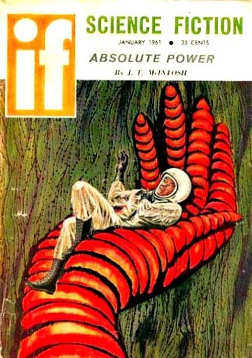 Astronaut Cradled by Giant Alien Plant, IF Science Fiction Jan 1961
