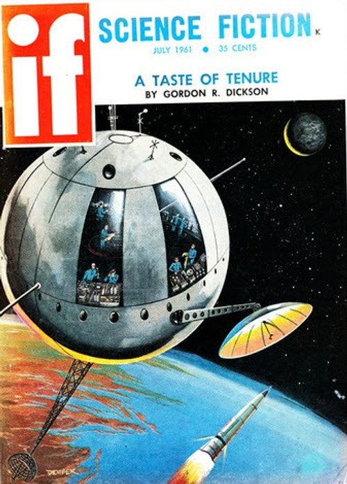 Spherical Space Station, IF Science Fiction July 1961 Gordon Dickson Cover