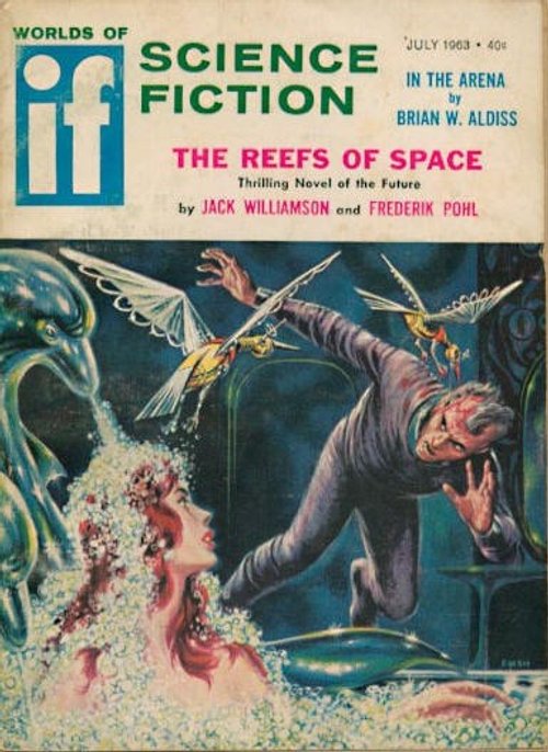 The Reefs of Space: If Magazine Cover, July 1963, Williamson & Pohl