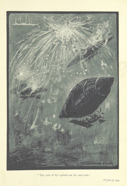 Fred T. Jane's Aerial Torpedo Attack – 'Rain of Fire' Battle Scene, c.1890s
