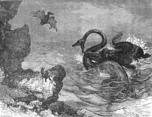 Édouard Riou's Sea Monsters Battle, Journey to the Center of the Earth