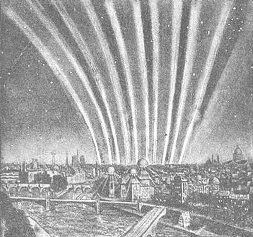Martian Heat-Ray Beams Strike London — War of the Worlds 1906 Corrêa