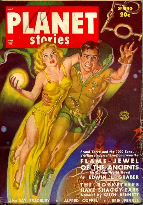 Planet Stories Spring 1952 – Flame-Jewel of the Ancients Pulp Cover