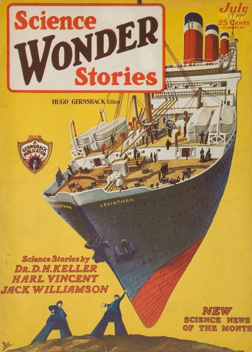 Frank R. Paul's Giant Shrinks the SS Leviathan, Science Wonder Stories July 1929