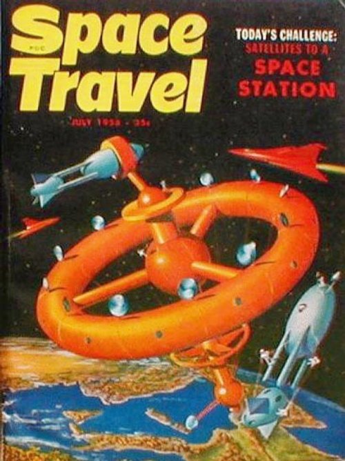 Toroidal Space Station Cover, Space Travel Magazine July 1958