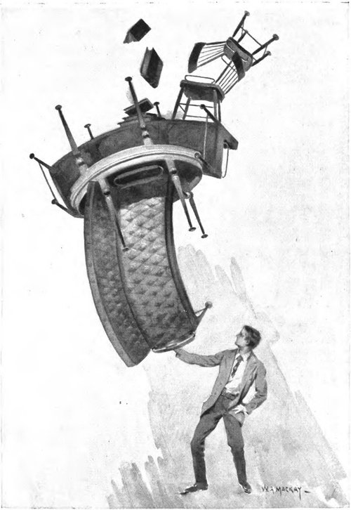 W.A. Mackay Anti-Gravity Sofa Lifts Furniture Into the Sky, c.1910