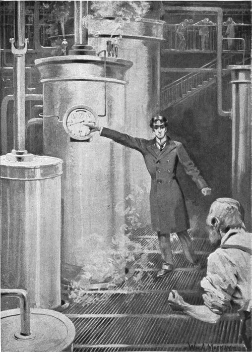 Will A. Mannavy's Industrial Sabotage: Man Controls Steam Gauge While Worker Collapses