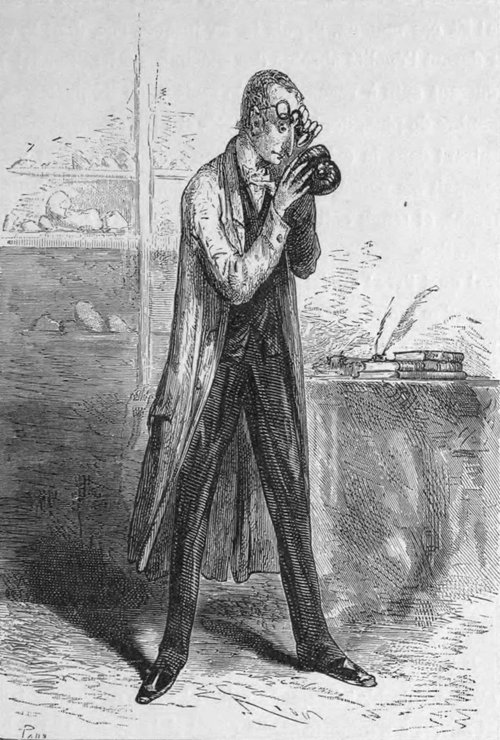 Mutant Scientist Examines Specimen — Grandville-Style Victorian Sci-Fi Engraving