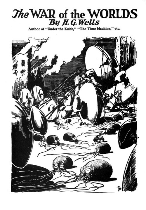 Martian Tripod Invasion — H.G. Wells War of the Worlds Frank R. Paul