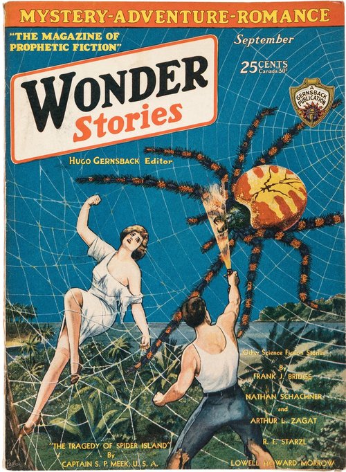 Frank R. Paul's Giant Spider Attack, Wonder Stories September 1932