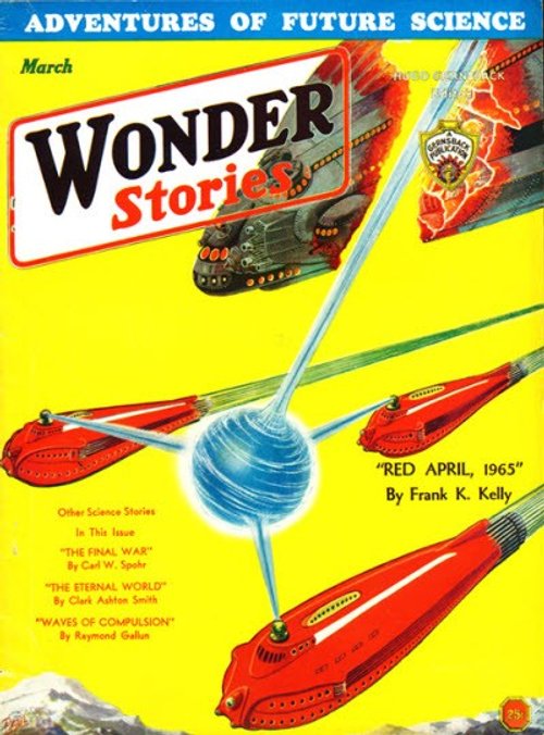 Wonder Stories March 1932 — 'Red April, 1965' Frank K. Kelly Cover