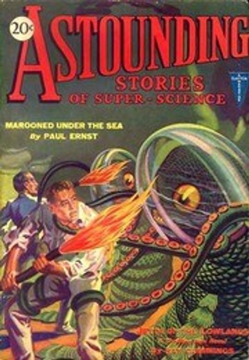Astounding Stories 'Marooned Under the Sea' Sea Monster Cover, 1930s