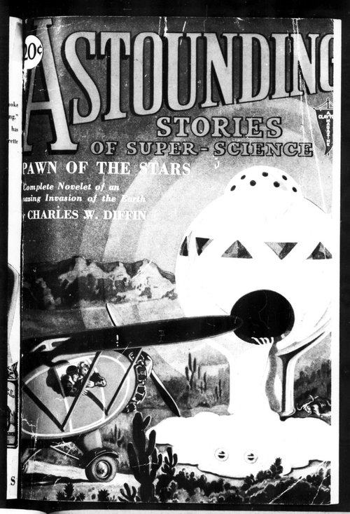 Alien Invasion Dome vs. Biplane — Astounding Stories of Super-Science, Charles W. Diffin