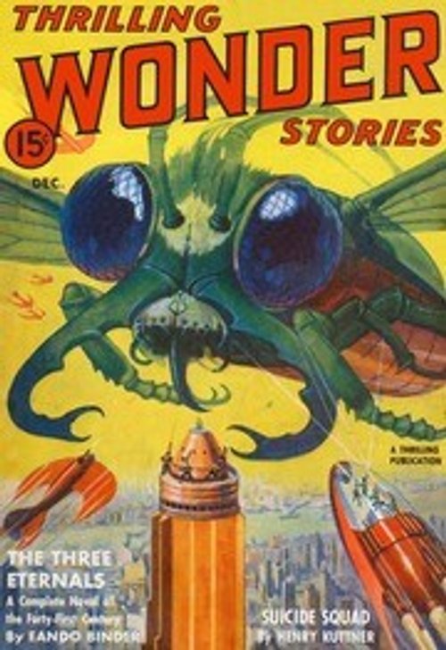 Giant Alien Monster Attacks Rocket City – Thrilling Wonder Stories Dec Cover