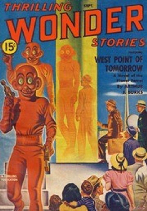 Thrilling Wonder Stories Sept 1936 – Giant Robot Looms Over Crowd