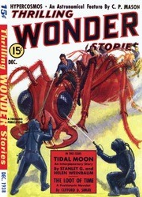 Giant Red Ant Attack — Thrilling Wonder Stories Dec 1936 Cover