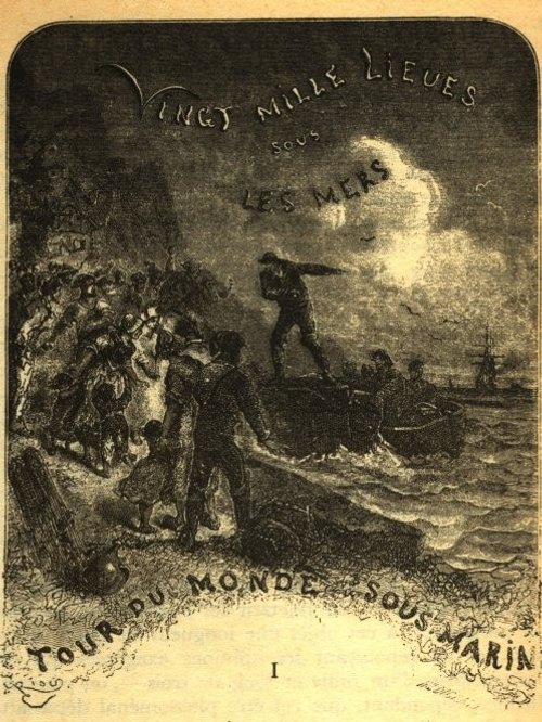 Vingt Mille Lieues Sous les Mers – Riou's 1870 Nautilus Frontispiece