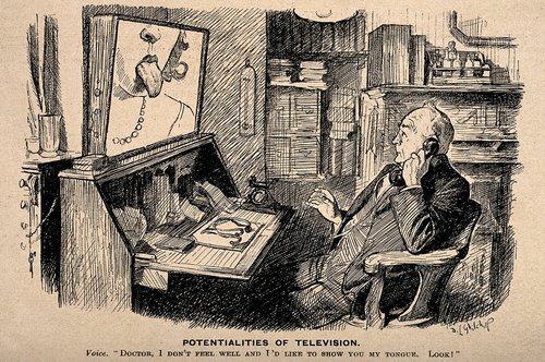 Potentialities of Television: Victorian Telemedicine Cartoon, c.1890s