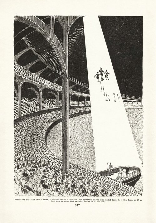 Frank R. Paul's Anti-Gravity Beam in Vast Alien Arena, c.1929