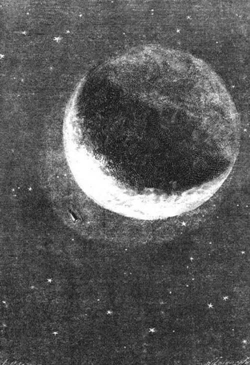 Jules Verne's Around the Moon – Bayard & Neuville Engraving, 1870