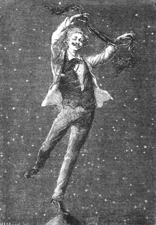 Weightless in Space: Ardan Floats Among Stars — Around the Moon, 1870