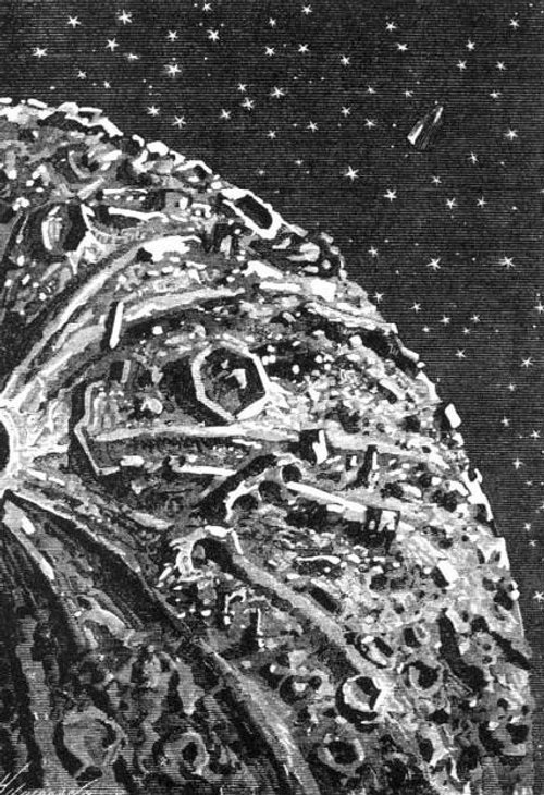 Around the Moon – Lunar Surface Close-Up, Bayard & Neuville (Verne, c.1870)
