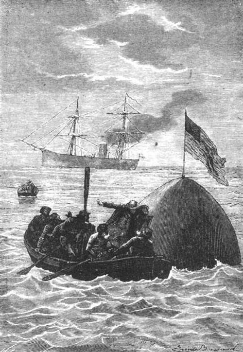 Jules Verne's Around the Moon: Survivors Rescued at Sea, 1870